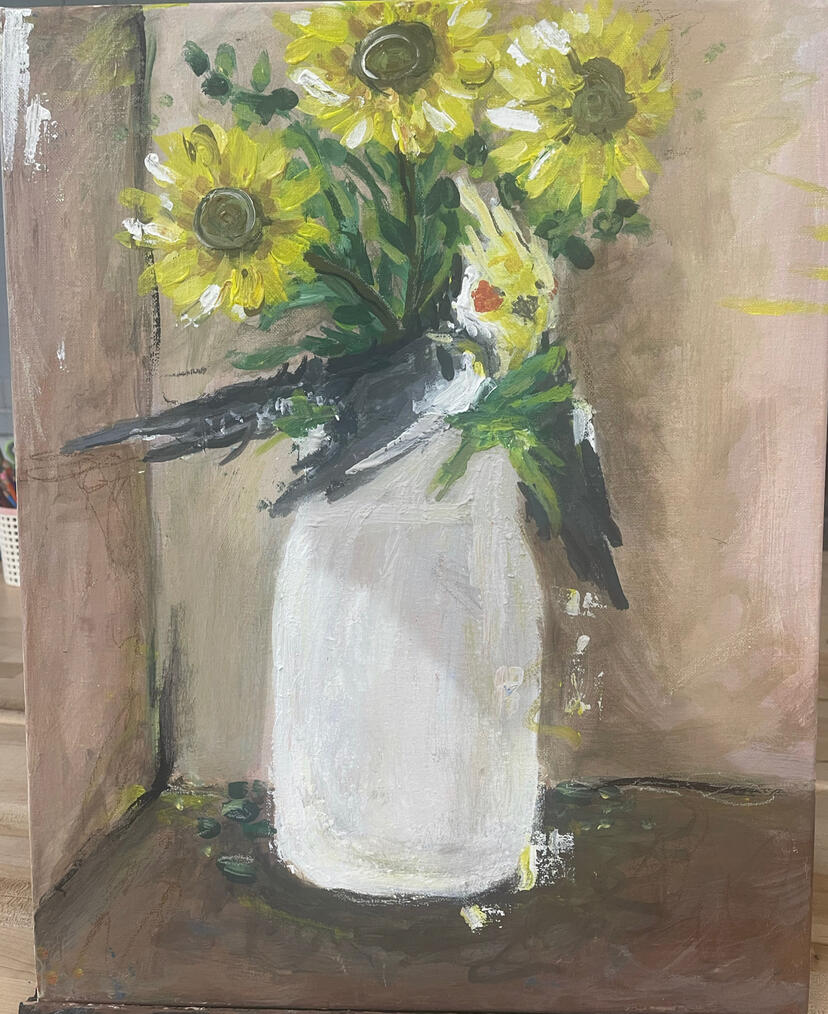 “Cockatiel with Sunflowers” 2023
